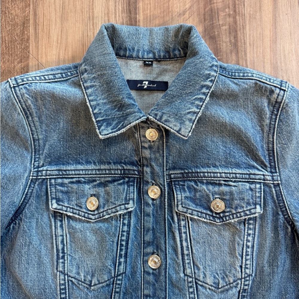 Vintage 7 For All Mankind Medium Wash Blue Denim Dress Y2K style, XS - Picture 11 of 16